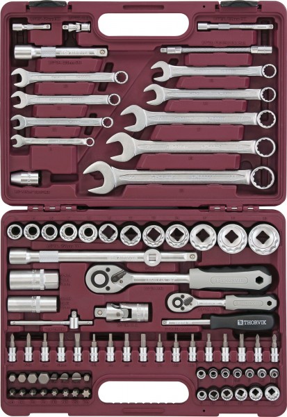 Tool set 1/4"+1/2" DR, 82 pcs (UTS0082/12, THORVIK)