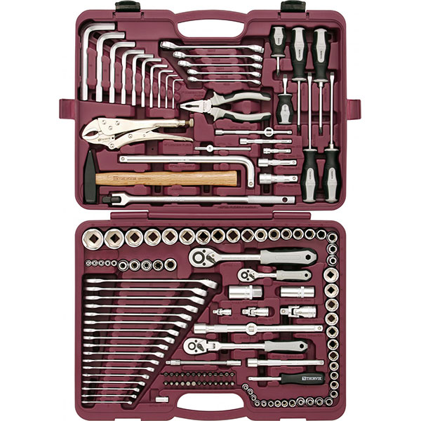 Įrankių komplektas 1/4" 3/8" 1/2" DR,  142 vnt