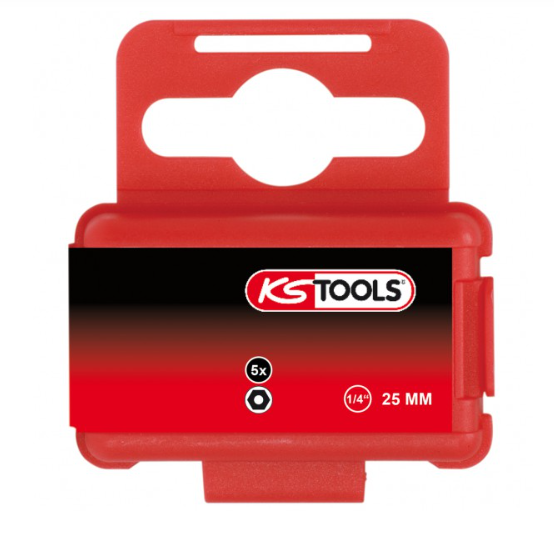 Antgalis šešiakampis su centr.skyle 2.0X25mm 1/4 5vnt. (122.1100, KS TOOLS)