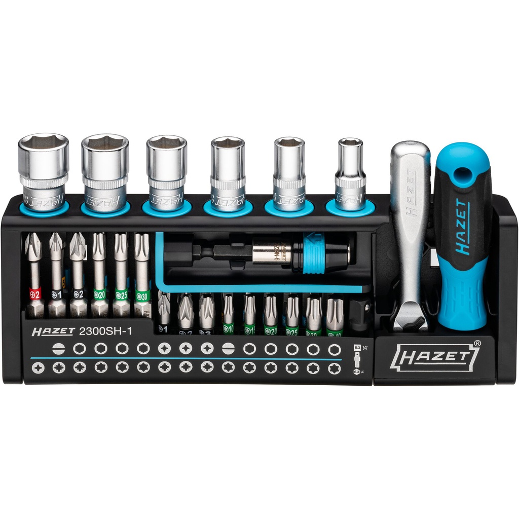 HAZET SmartHolder tool holder 2300SH-1 - 1/4 inch (6.3 mm) hexagon, solid, 1/4 inch (6.3 mm) square, hollow