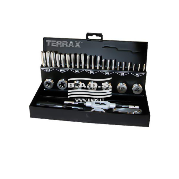 31-piece set of thread-cutting tools HSS TERRAX (A245013)