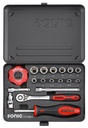 Socket set 1/4 inch, in metal case, 18-piece (101801, SONIC)