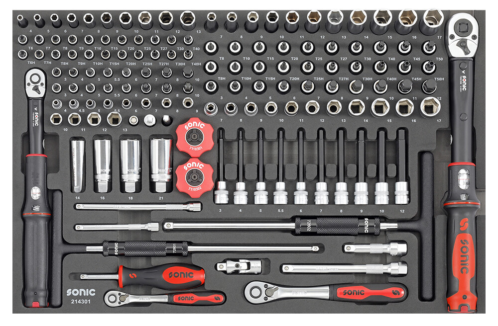 Combination set 1/4'', & 3/8'', 143 pcs., SONIC EQUIPMENT (214301, SONIC)
