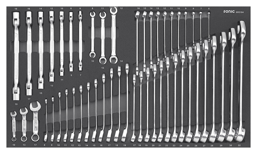Wrench set SFS-L, 51 pcs (605104, SONIC)