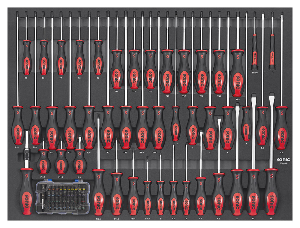 Screwdriver and Bit Set SFS-XL, 88 pcs (608801, SONIC)