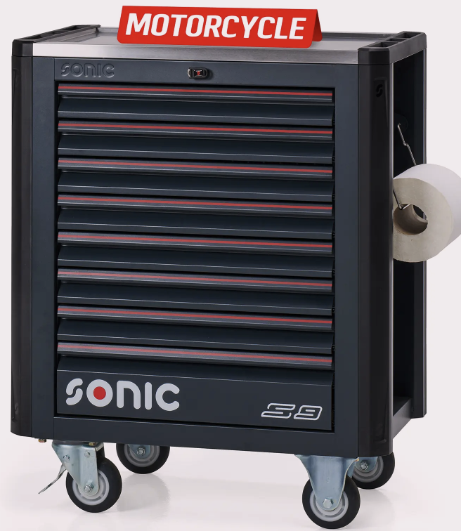 Įrankių vežimėlis su 325vnt. įrankių, motociklų komplektacija, Sonic Equipment, 734977