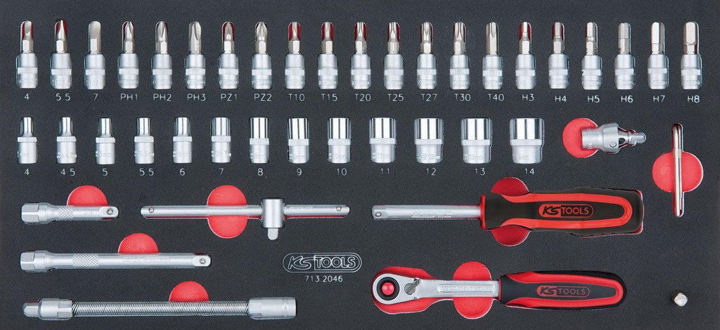 Tool set for trolley, 46 pcs (713.2046, KS TOOLS)