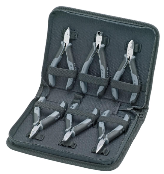 Electronics pliers set, 6 pcs, ESD (00 20 17, KNIPEX)