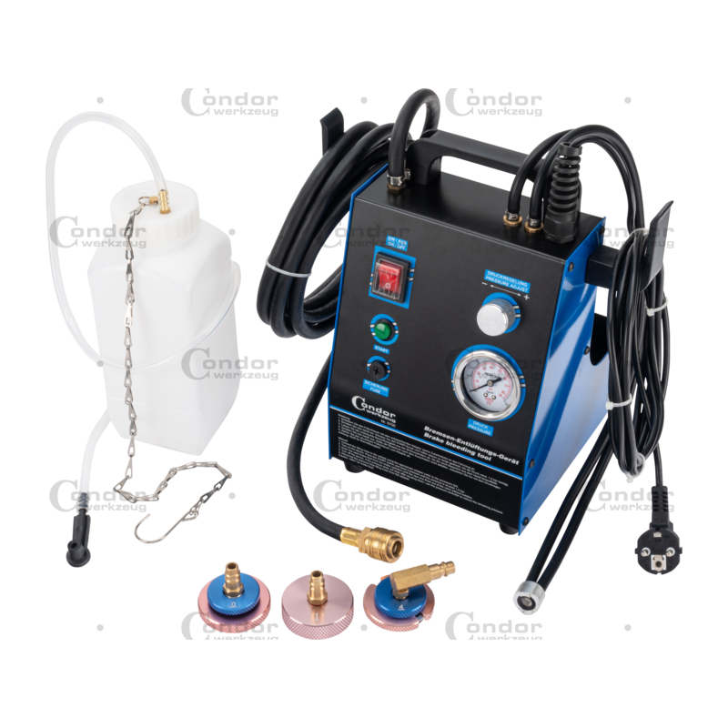 Elektrinis stabdžių nuorinimo prietaisas su adapteriais 220V