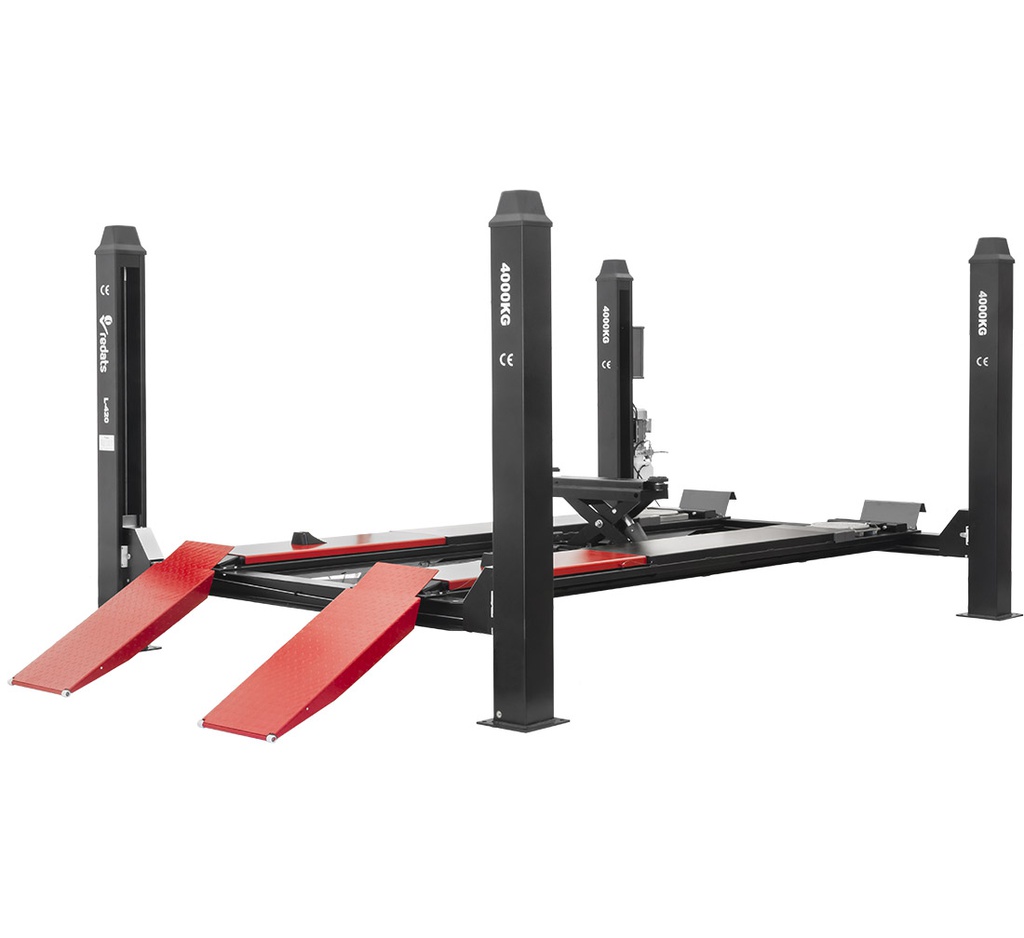 Four post lift REDATS L-420 for car geometry - 4t; semi-automatic; 380 V (15-01-11)