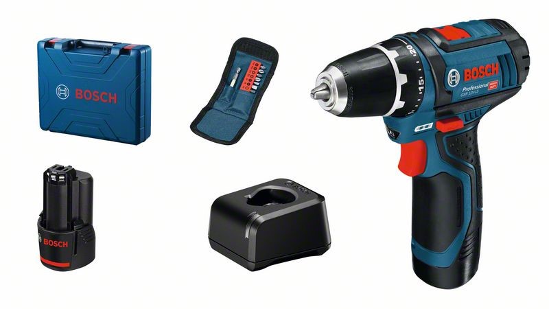 Akumuliatorinis suktuvas Bosch GSR 12V-15 Professional; 12 V; 2x2,0Ah (060186810G)