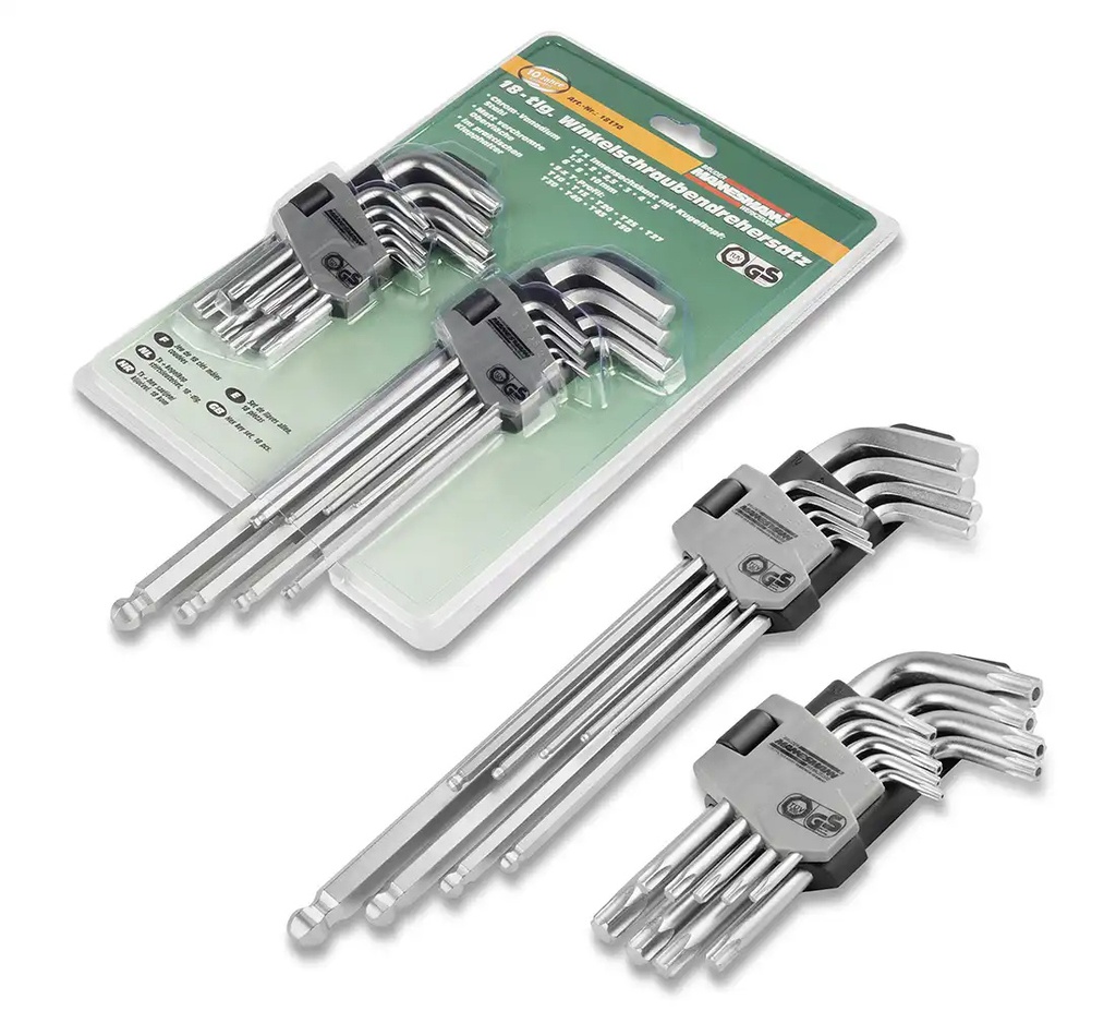 Imbusiniai + Torx raktai Mannesmann, komplektas 18 vnt. (07-00-58, REDATS)