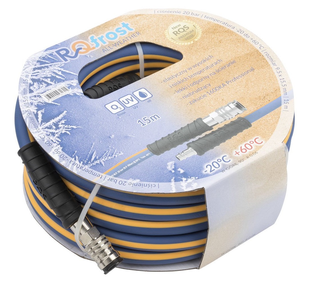 Hose Straight RQfrost Pneumatic 15.5x9.5mm 15m winter hose (07-02-24, REDATS)