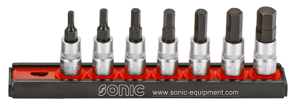1/4 socket set with hex bits (7 pcs) (100702, SONIC)