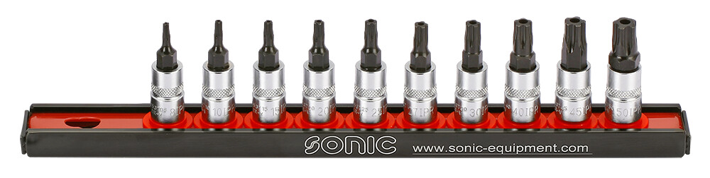 Galvučių 1/4 su Antgalis TORXs rinkinys (10vnt.) (101005, SONIC)