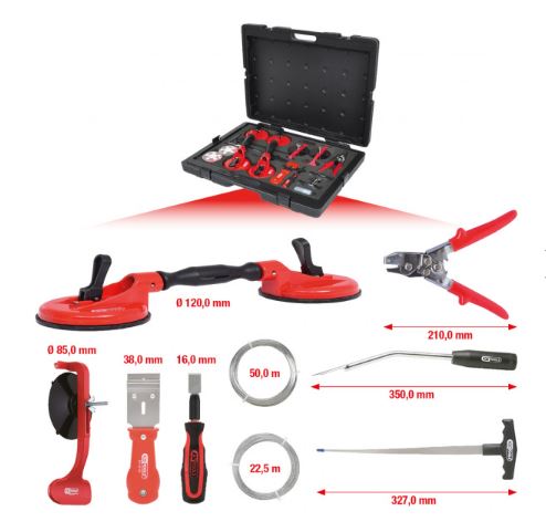 Įrankių komplektas stiklų išėmimui  lagamine (13vnt) 140.1065 KS Tools