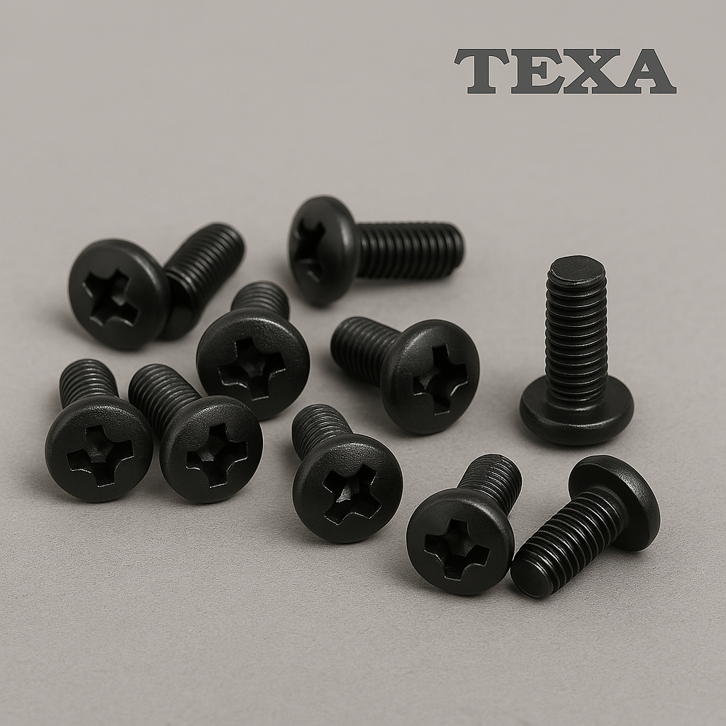 Cinkuoti varžtai tc-tx din7985 4.8 3x8 juodas cr3 sandarus, 10vnt, 4176063008, TEXA