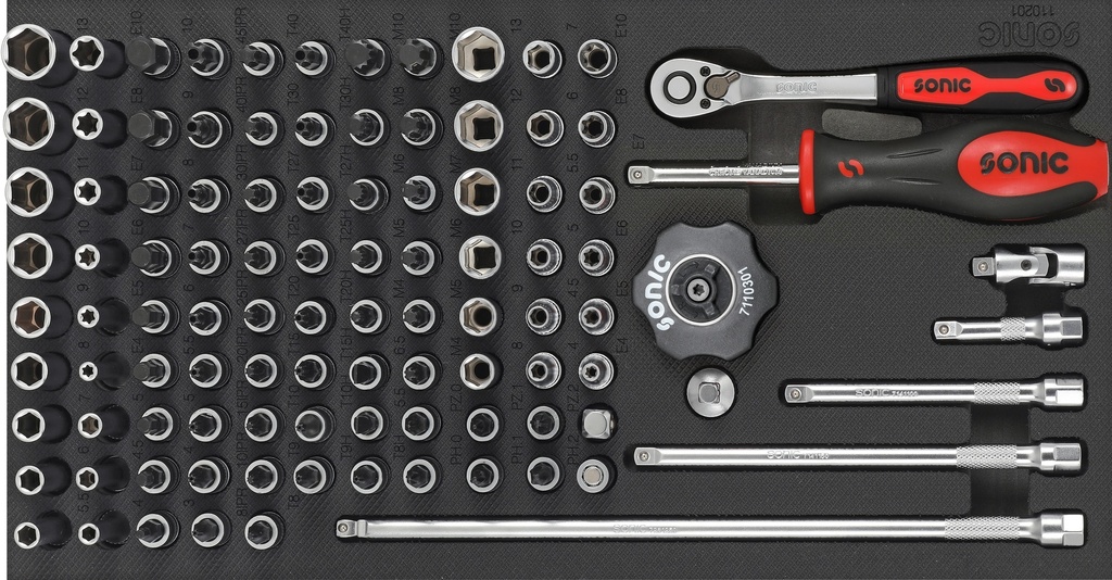 Įrankių komplektas į vežimėlį, 102 vnt. SONIC EQUIPMENT (110201, SONIC)