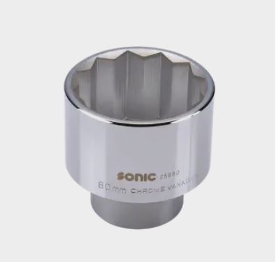 1" Dr. 80mm 12-pt Hand Socket (837080)