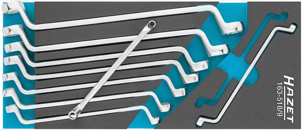 HAZET Double box-end wrench set 163-518/9 - Outside 12-point traction profile