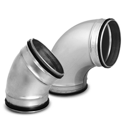 45° elbow with gaskets, pressed steel, 100 mm (AL100-45)