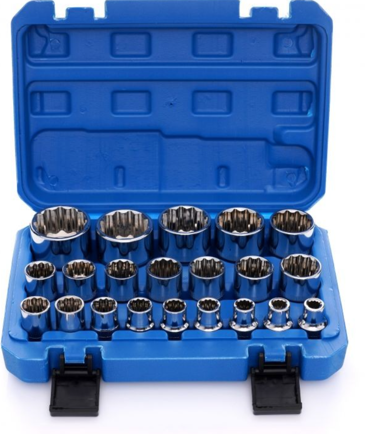 Socket set 8pcs (1/2", 6-point, 12,13,14,15,17,19,21,22mm) (plate) AVTODELO (39852)