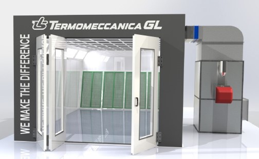 Uždaro tipo dažymo kabina ruošiniams, baldams, TERMOMECCANICA (GL/F)