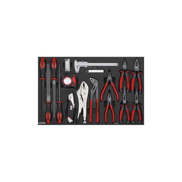 Tool set for trolley, 18 pcs, 601802, Sonic Equipment (4715898543718)
