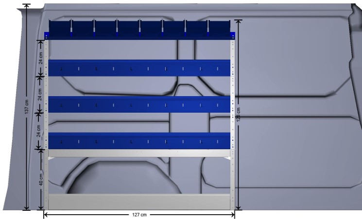 Lentynų sienelė autobusiukui, 20241120, TECNOLAM (TRAFIC 2014 - L1H1, TECNOLAM)