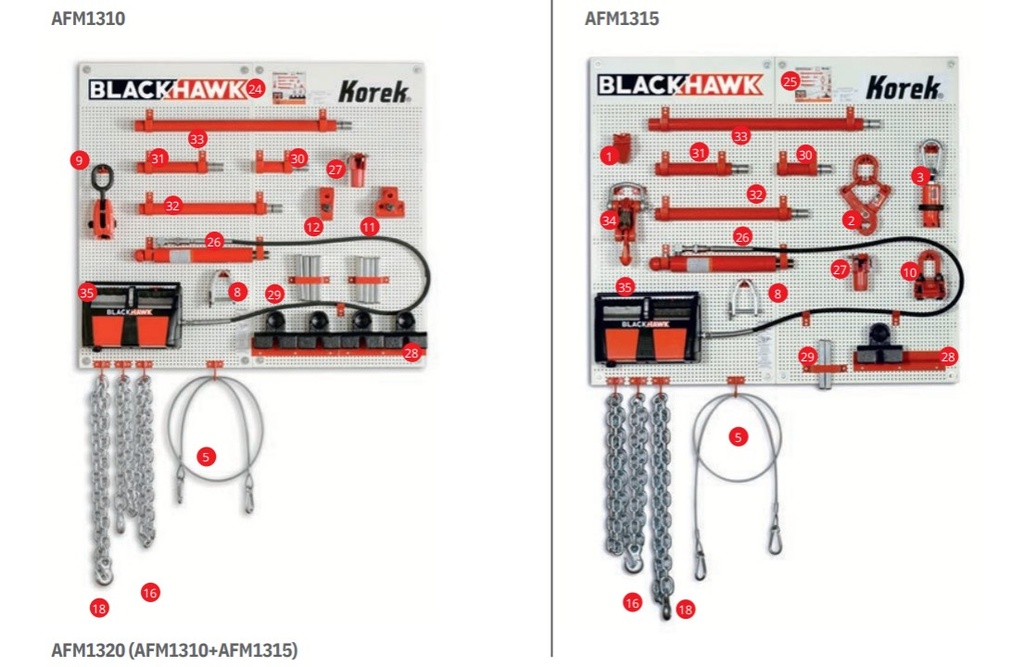 Korek pull set - 2 hydraulic units (AFM1320, BLACKHAWK)