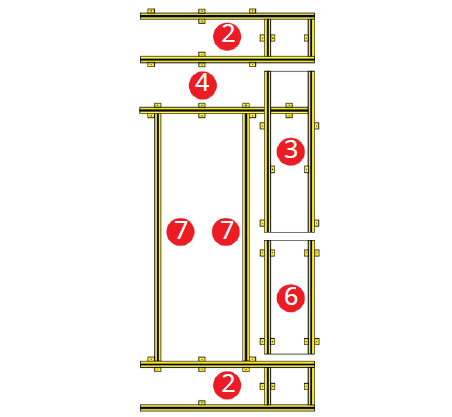 Korek rėmo modulis su prailginimu ir P.LOK bėgiais, bazinio modulio ASK1607901PLS praplėtimui, ASK160700PLS Blackhawk