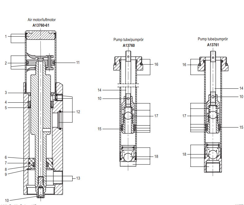 Repair parts kit for 3:1 pneumatic pumps (1538649, EUROLUBE)