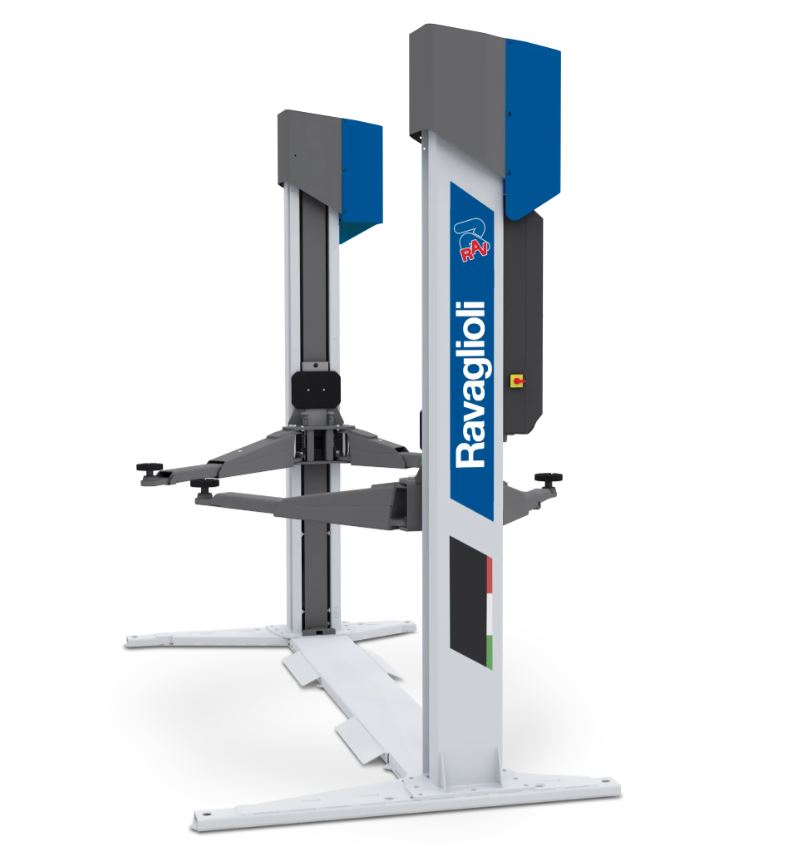 2-post electromechanical lift 3.2T, self-supporting base KPS32, RAV.KPS32.198686, RAVAGLIOLI