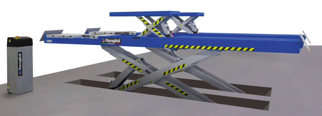 Electro-hydraulic scissor lift with axle lift 4.2T 4,6m RAV640N.1ISI, RAV.640N1.193391, RAVAGLIOLI