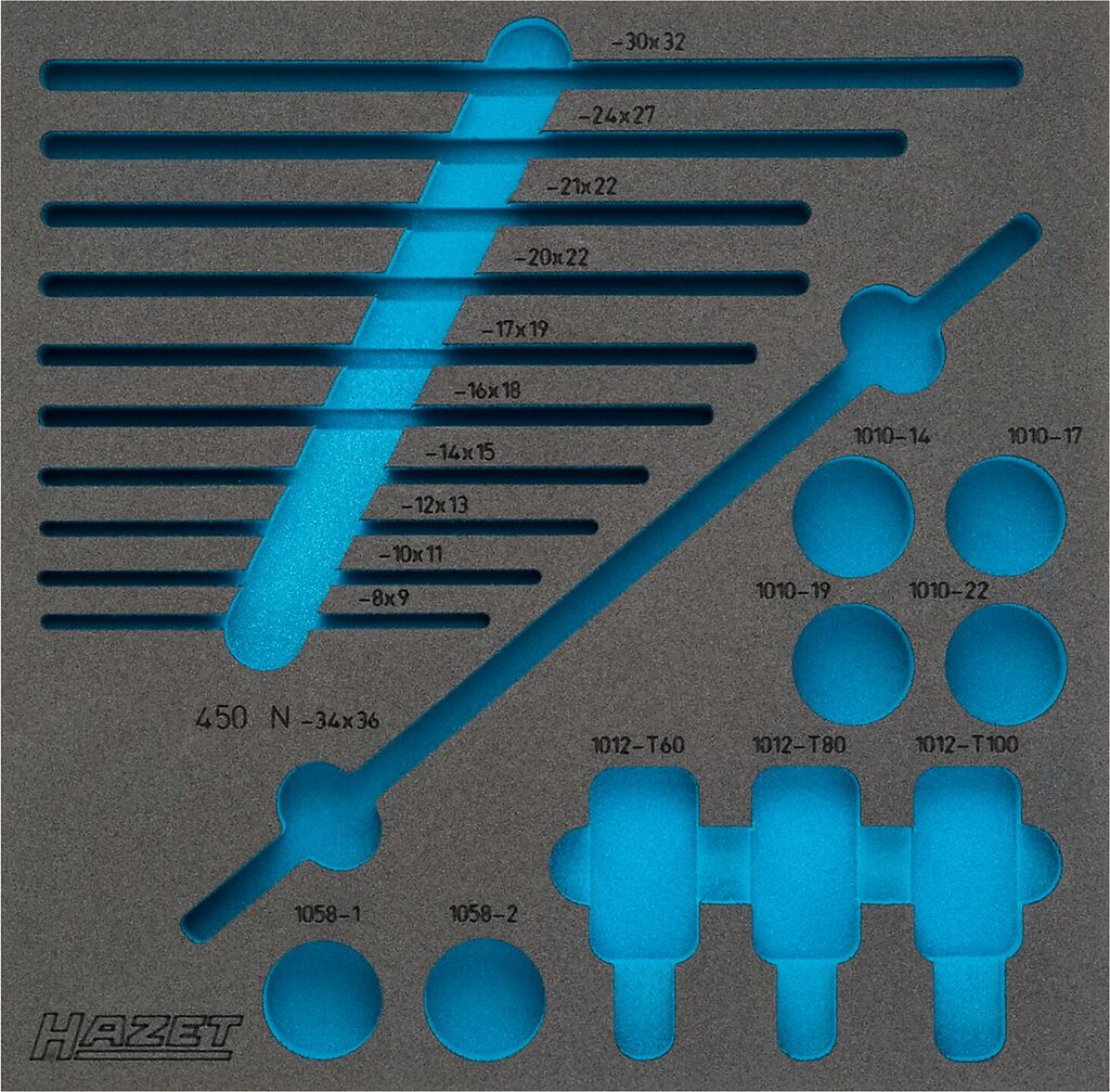 2-component soft foam insert - L x W: 344 mm x 342 mm (163-211L, HAZET)