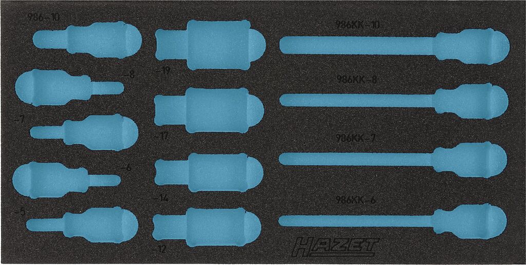 2-component soft foam insert - L x W: 342 mm x 172 mm (163-220L, HAZET)