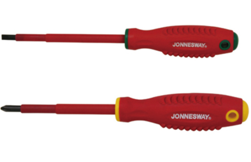 1000V INSULATED SCREWDRIVER, SIZE: 5.5, BLADE: 125 MM, GRIP: 90 MM, L: 240 MM (DV14S6150, JONNESWAY)