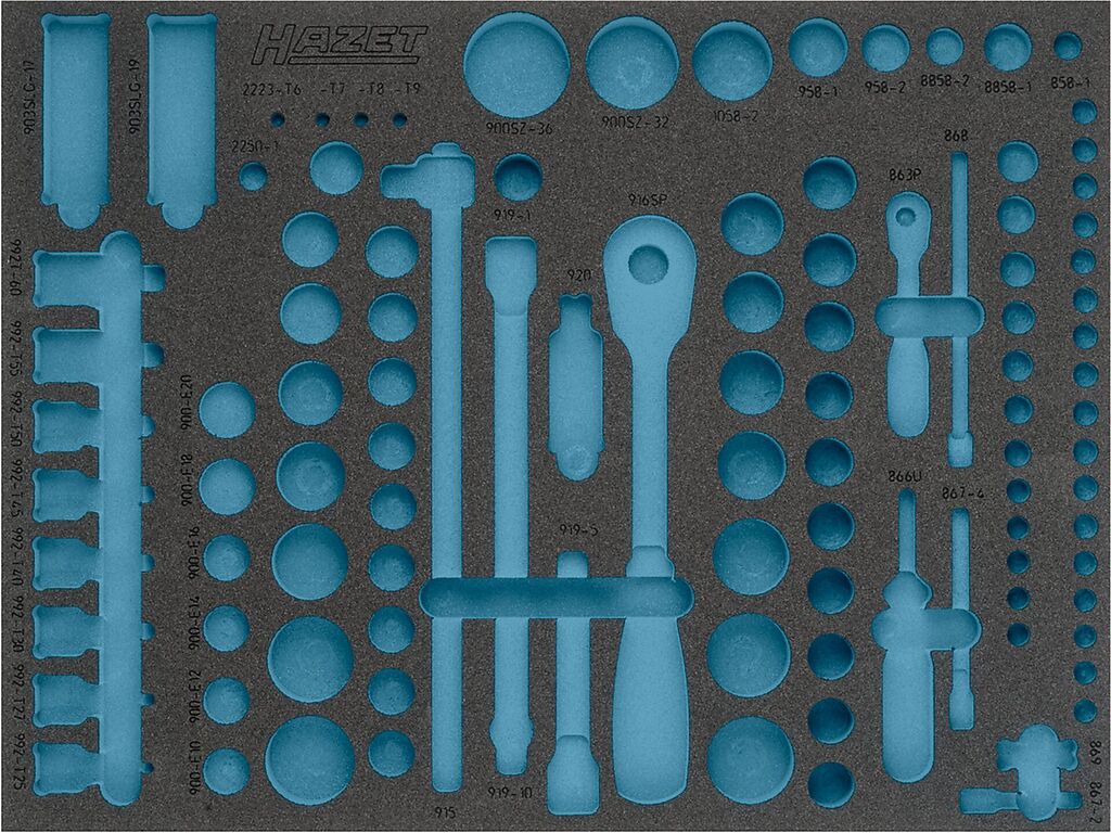 2-component soft foam insert - L x W: 519 mm x 392 mm (163-369L, HAZET)