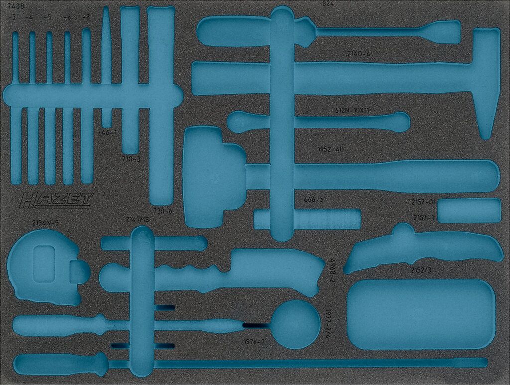 2-component soft foam insert - L x W: 519 mm x 392 mm (163-372L, HAZET)