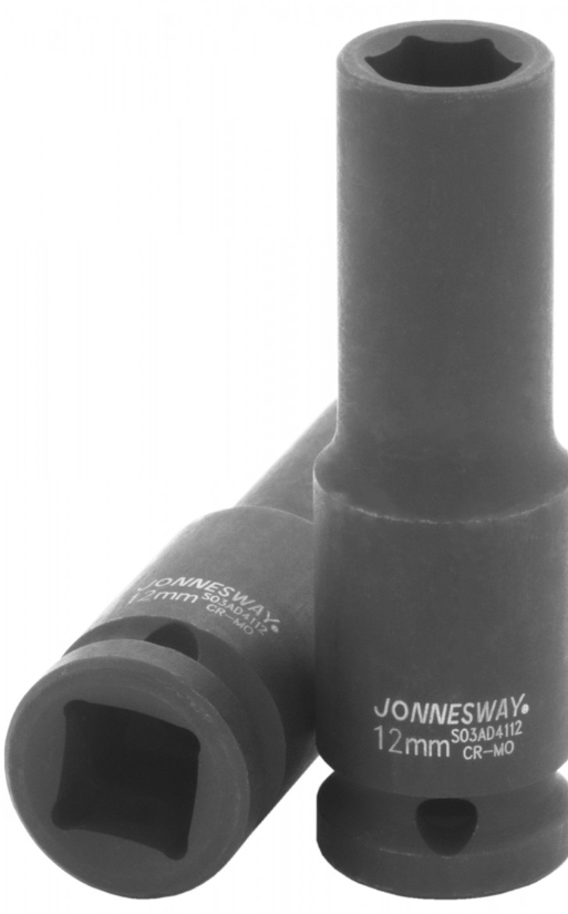 1/2"DR 6PT FLANK DEEP IMPACT SOCKET, SIZE: 12MM (S03AD4112, PRIDE)