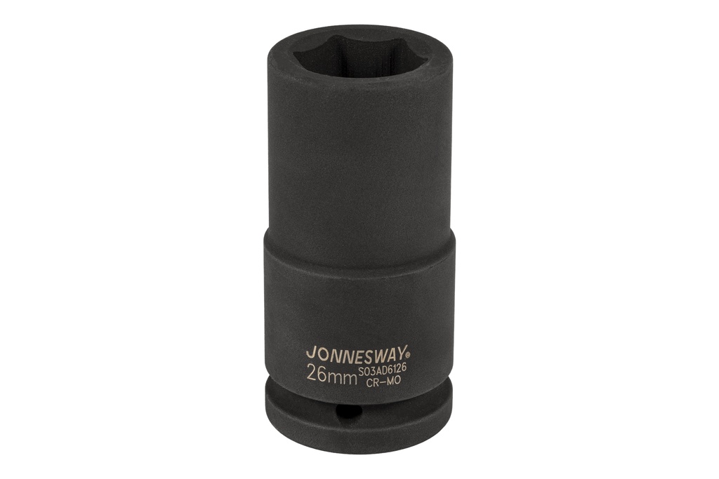 Ilga smūginė galvutė 3/4" 6-briaunė 26 mm (S03AD6126, JONNESWAY)