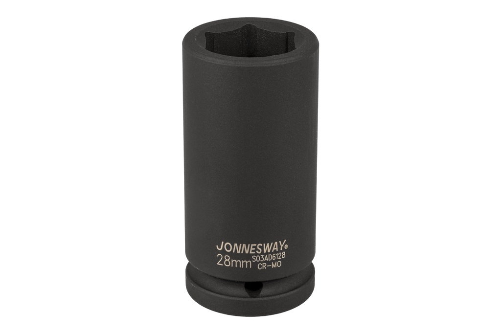 3/4"DR 6PT FLANK DEEP IMPACT SOCKET, SIZE: 28MM (S03AD6128, JONNESWAY)