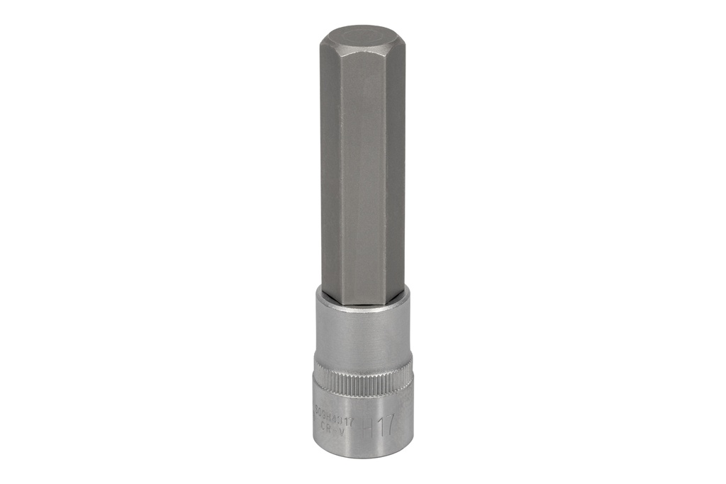 Galvutė su šešiabriauniu (HEX) antgaliu 1/2", dydis: H17, L: 100 mm, CR-V/S2 (S09H4317, PRIDE)