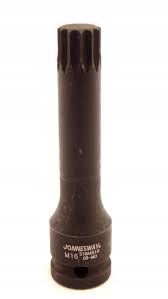 Smūginė galvutė su SPLINE antgaliu 1/2", dydis M16, ilgis 100 mm (S16A4516, PRIDE)