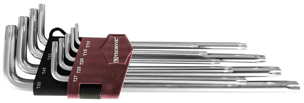 9 pcs EXTRA LONG ARM TORX KEY SET T10, T15, T20, T25, T27, T30, T40, T45, T50 (TKL9S)