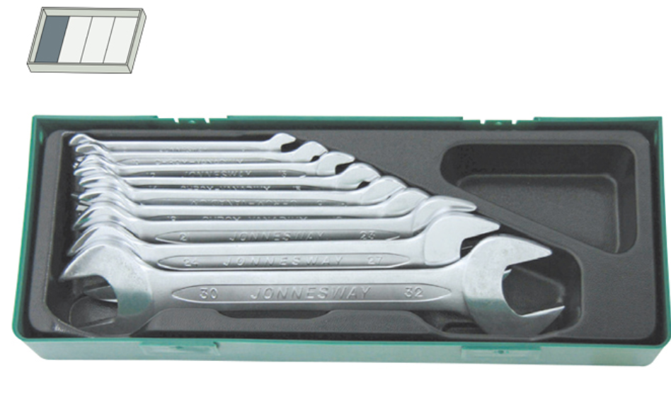 Kombinuotų raktų atvirais galais rinkinys 10vnt.