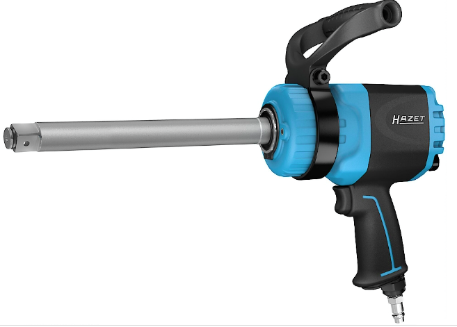 1" Twin Turbo Pneumatic Impact Wrench with Long Spindle 9014LGTT Hazet 