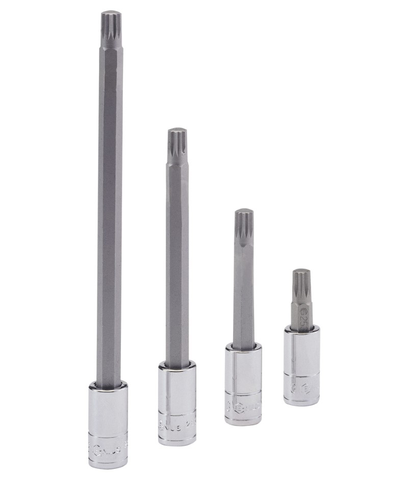 M4 triple square (XZN) bit socket, 1/4'' drive, 45 mm (208+8104, GENIUS)
