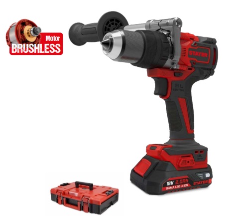 Akumuliatorinis smūginis suktuvas/gręžtuvas 18V PBL 150 P - L2026  (2 x 6.0Ah) STAYER 1.3266