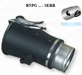 Guminis žarnos antgalis su sklende 200mm CORAL AUTOTIVE EQUIPMENT (BNPG-200/200-SER)